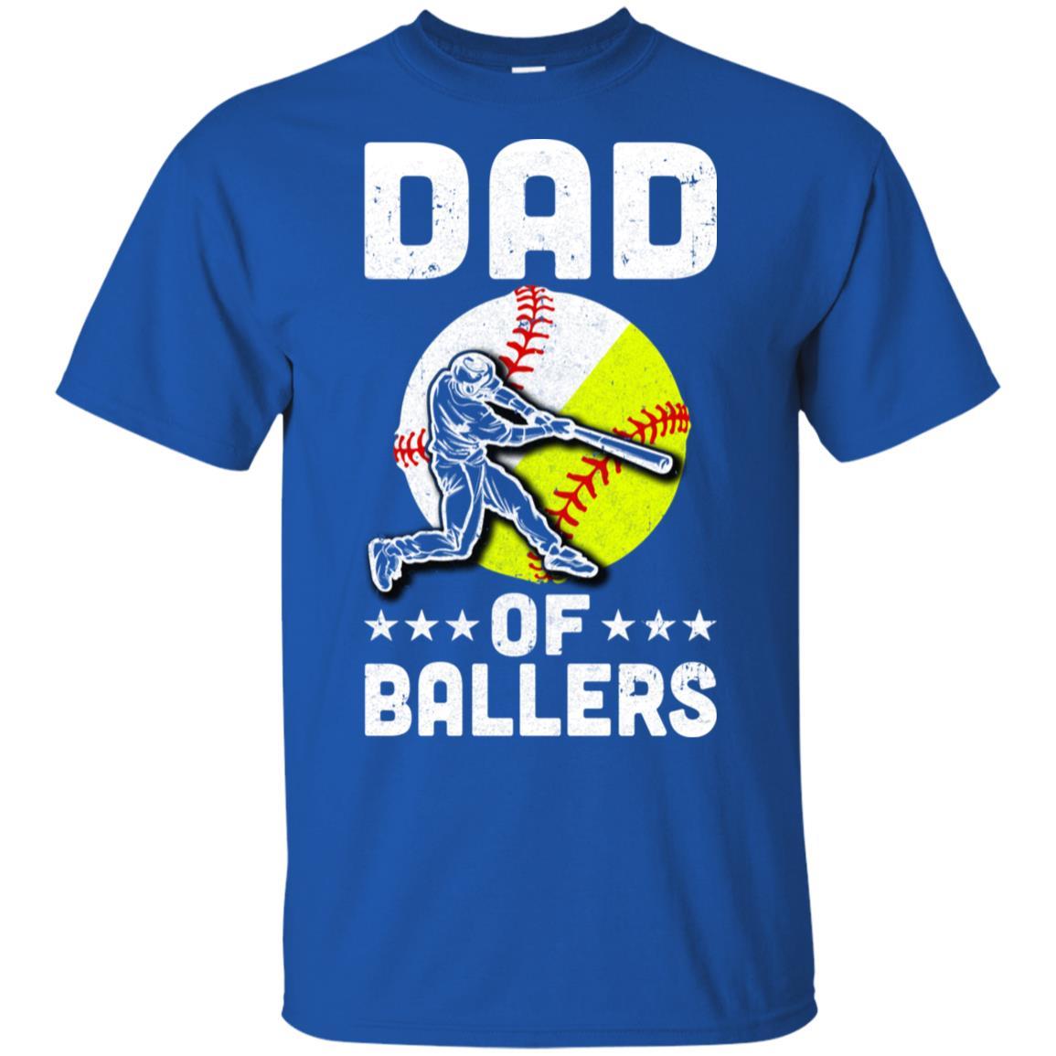 Dad Of Ballers Funny Dad Baseball Softball Fathers Day-T-Shirt & Hoodie-Classic T-Shirt-Royal