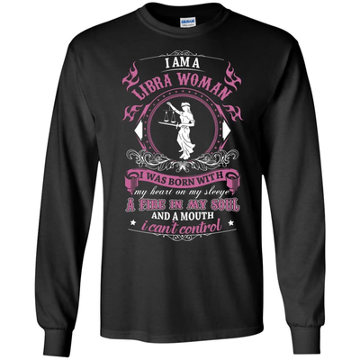 I Am A Libra Woman I Was Born With-T-Shirt & Hoodie-Long Sleeve T-Shirt-Black