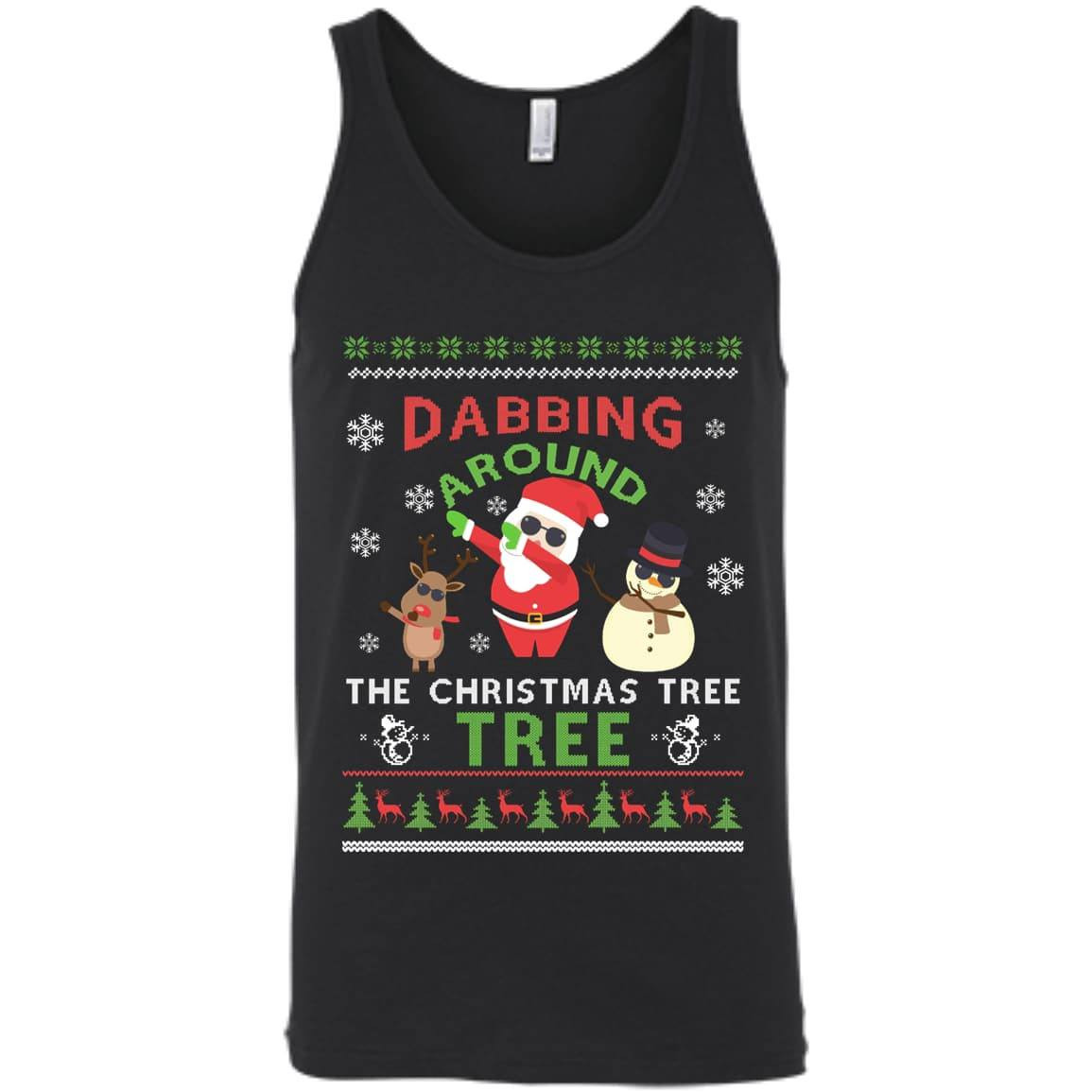 Dabbing Around The Christmas Tree Ugly Sweater-T-Shirt & Hoodie-Unisex Tank-Black
