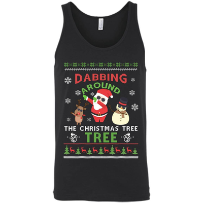 Dabbing Around The Christmas Tree Ugly Sweater-T-Shirt & Hoodie-Unisex Tank-Black