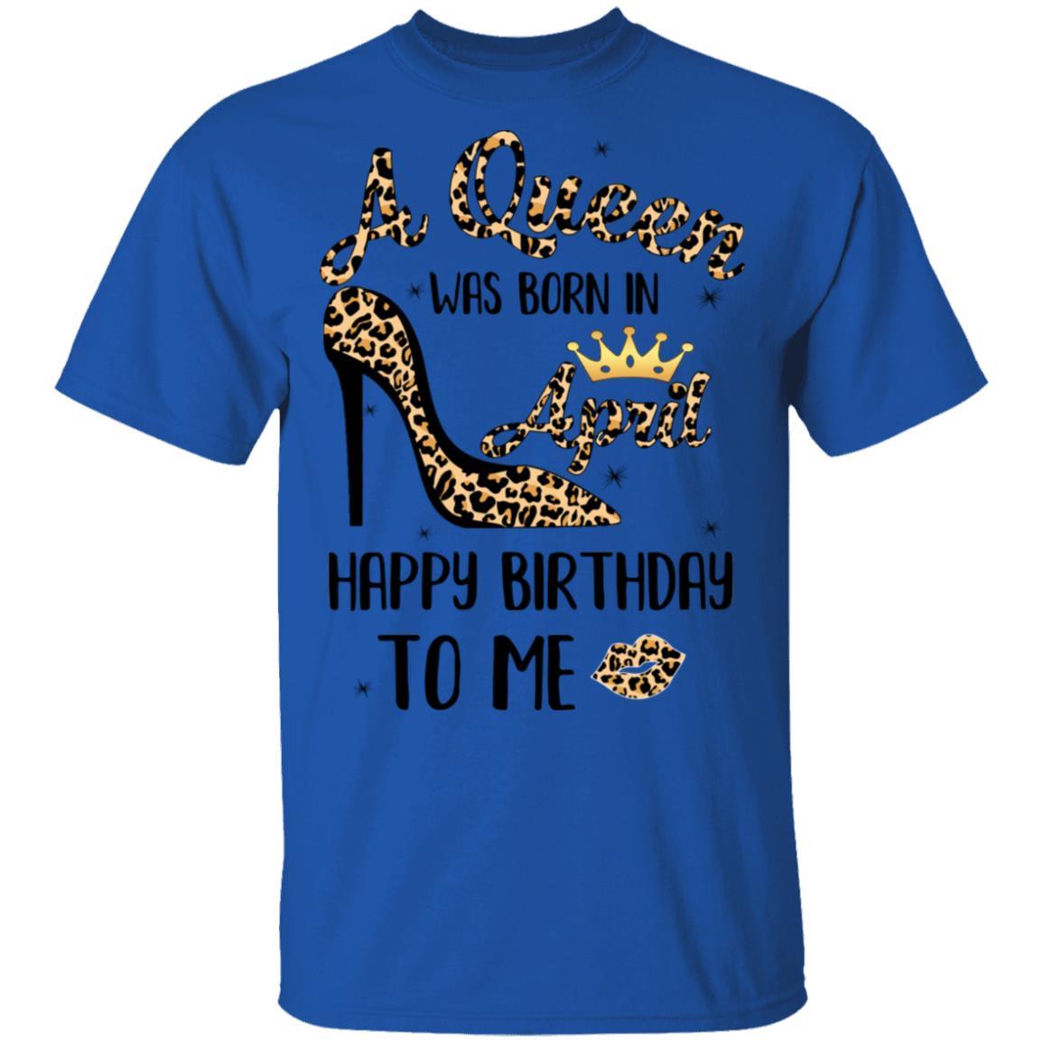 Born In April Girl Leopard High Heels Birthday Women Gift-T-Shirt & Tank Top-Classic T-Shirt-Royal