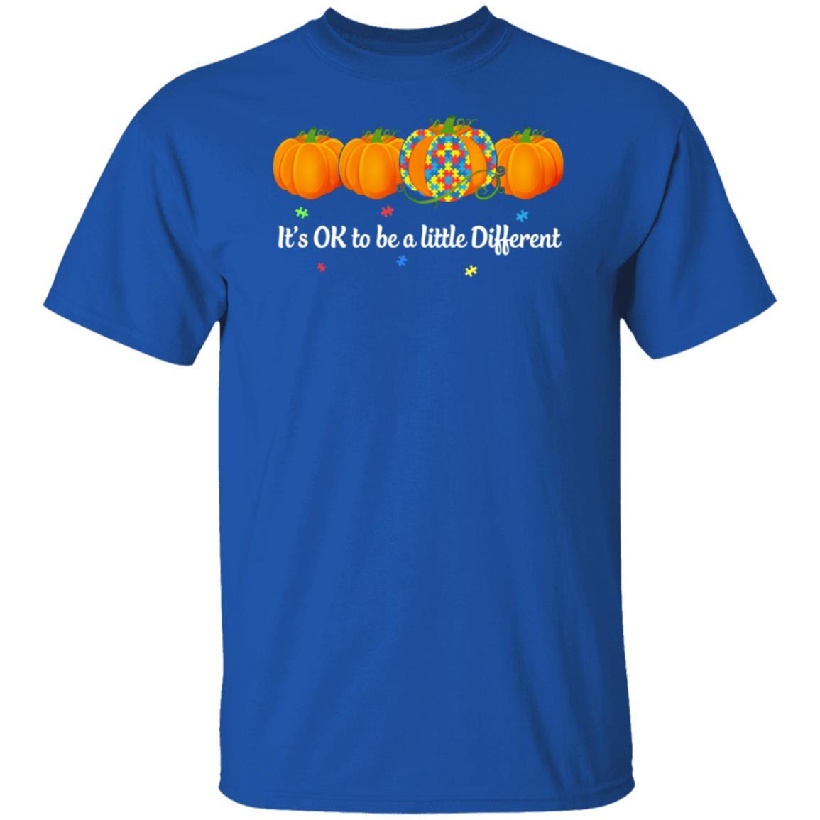 Halloween Autism Pumpkin It's OK To Be A Little Different-T-Shirt & Hoodie-Classic T-Shirt-Royal