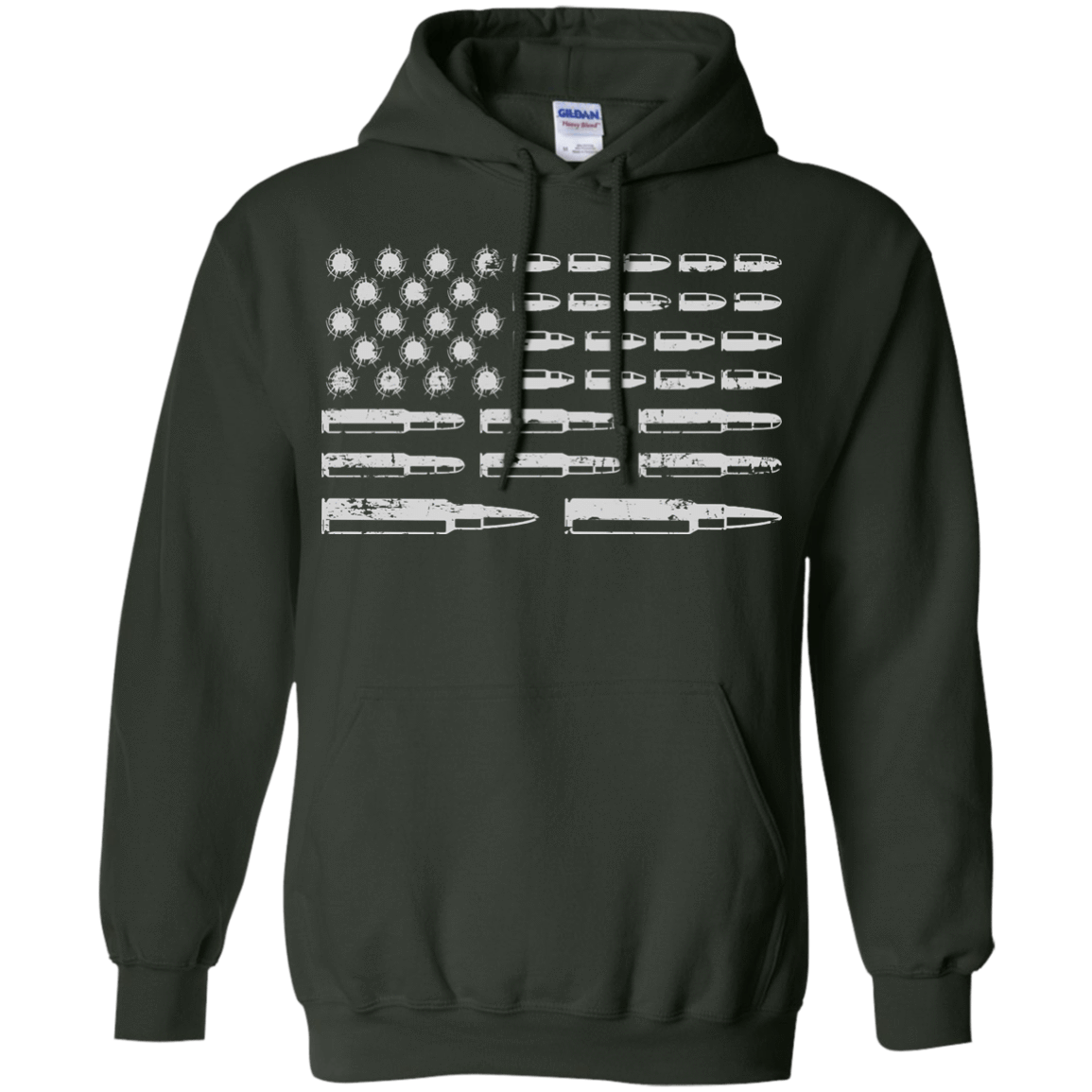 Rifle American Flag Gun Rights-T-Shirt & Hoodie-Pullover Hoodie-Forest Green