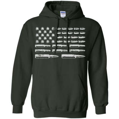 Rifle American Flag Gun Rights-T-Shirt & Hoodie-Pullover Hoodie-Forest Green