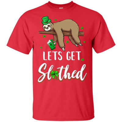 Funny Let's Get Slothed Irish Sloth St Patricks Day-T-Shirt & Hoodie-Classic T-Shirt-Red