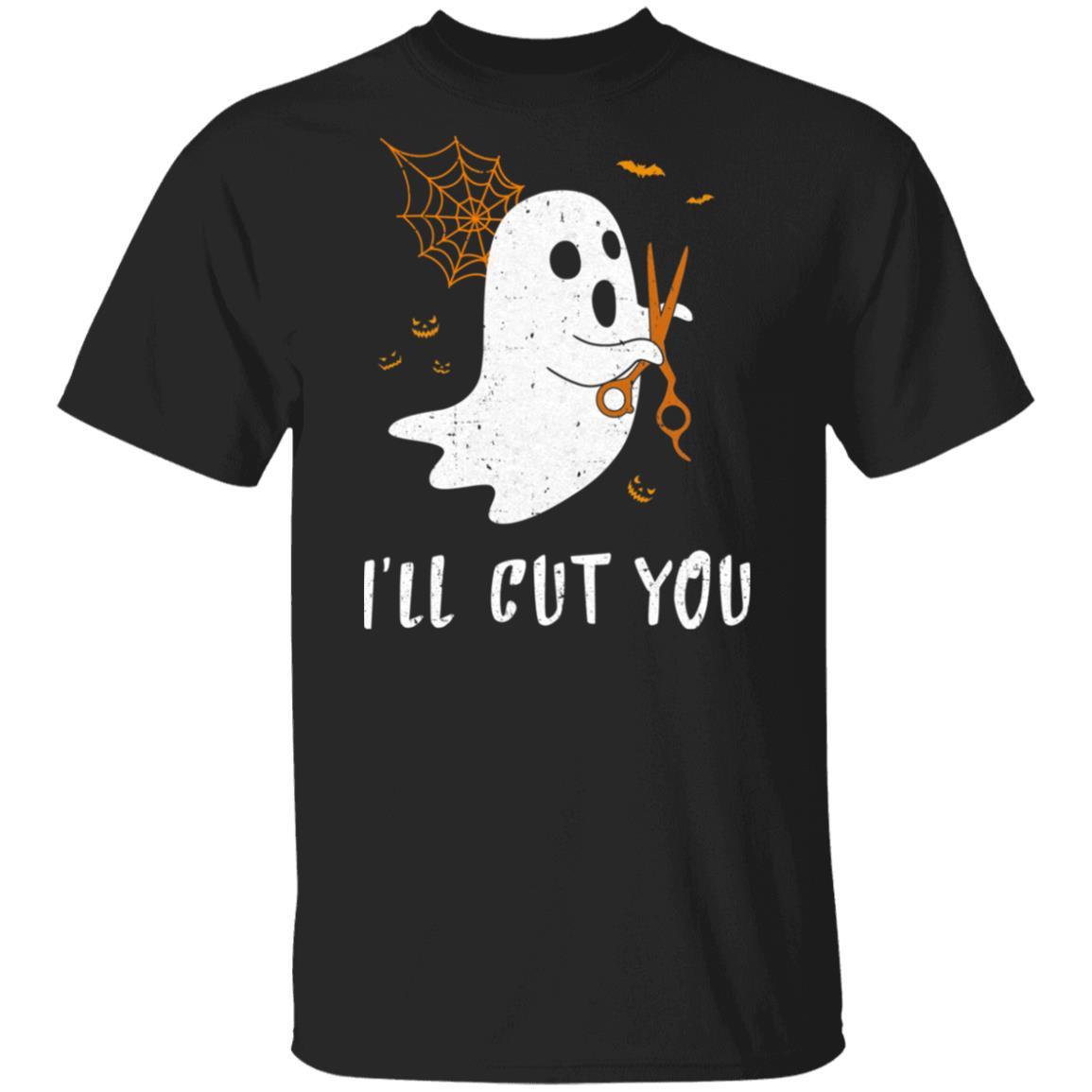 Halloween Boo Ghost I'll Cut You Barber Costume-T-Shirt & Hoodie-Classic T-Shirt-Black