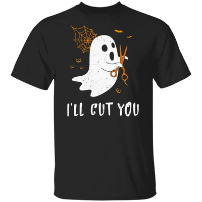 Halloween Boo Ghost I'll Cut You Barber Costume-T-Shirt & Hoodie-Classic T-Shirt-Black