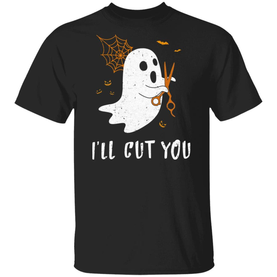 Halloween Boo Ghost I'll Cut You Barber Costume-T-Shirt & Hoodie-Classic T-Shirt-Black