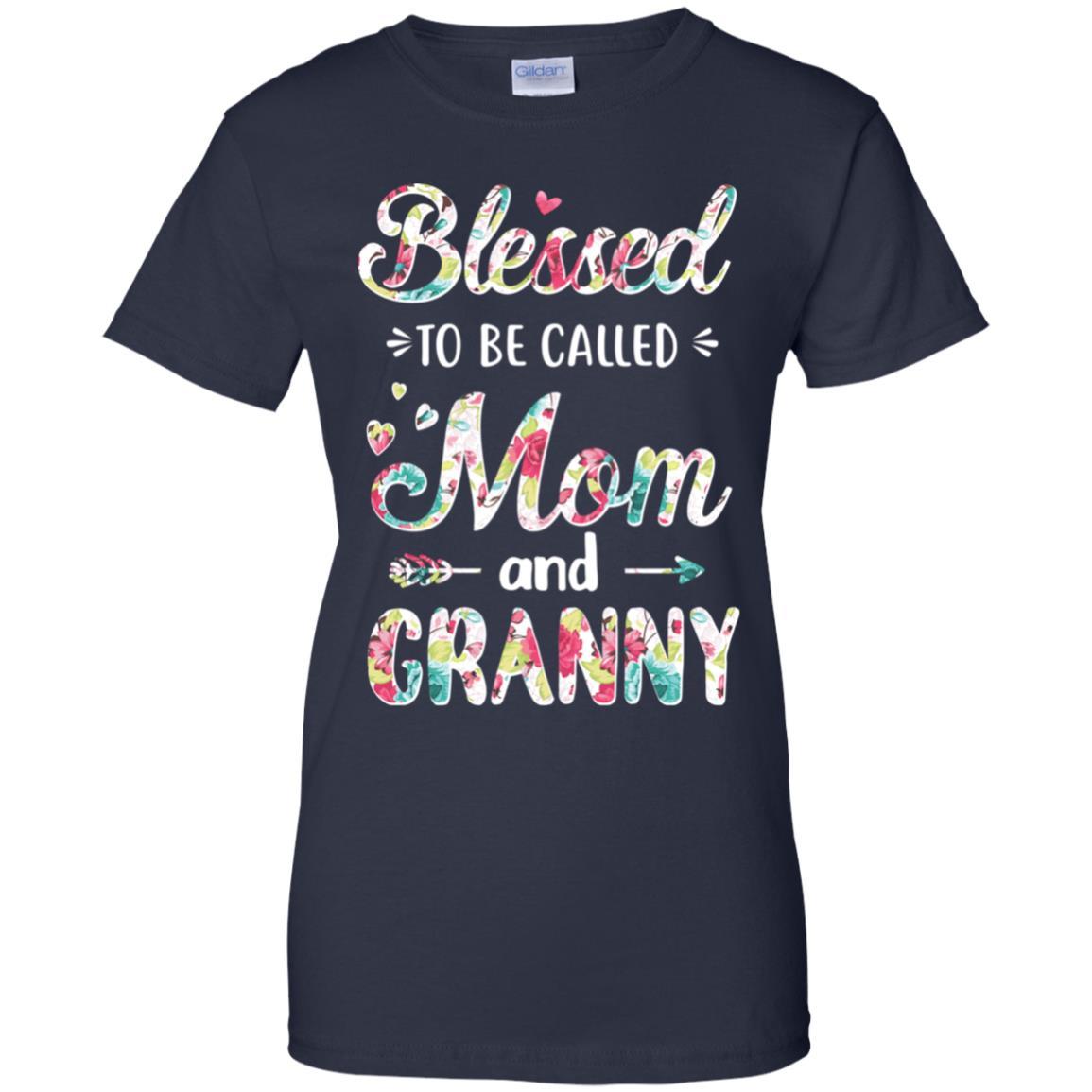 Mothers Day Gifts Blessed To Be Called Mom And Granny-T-Shirt & Hoodie-Women's T-Shirt-Navy