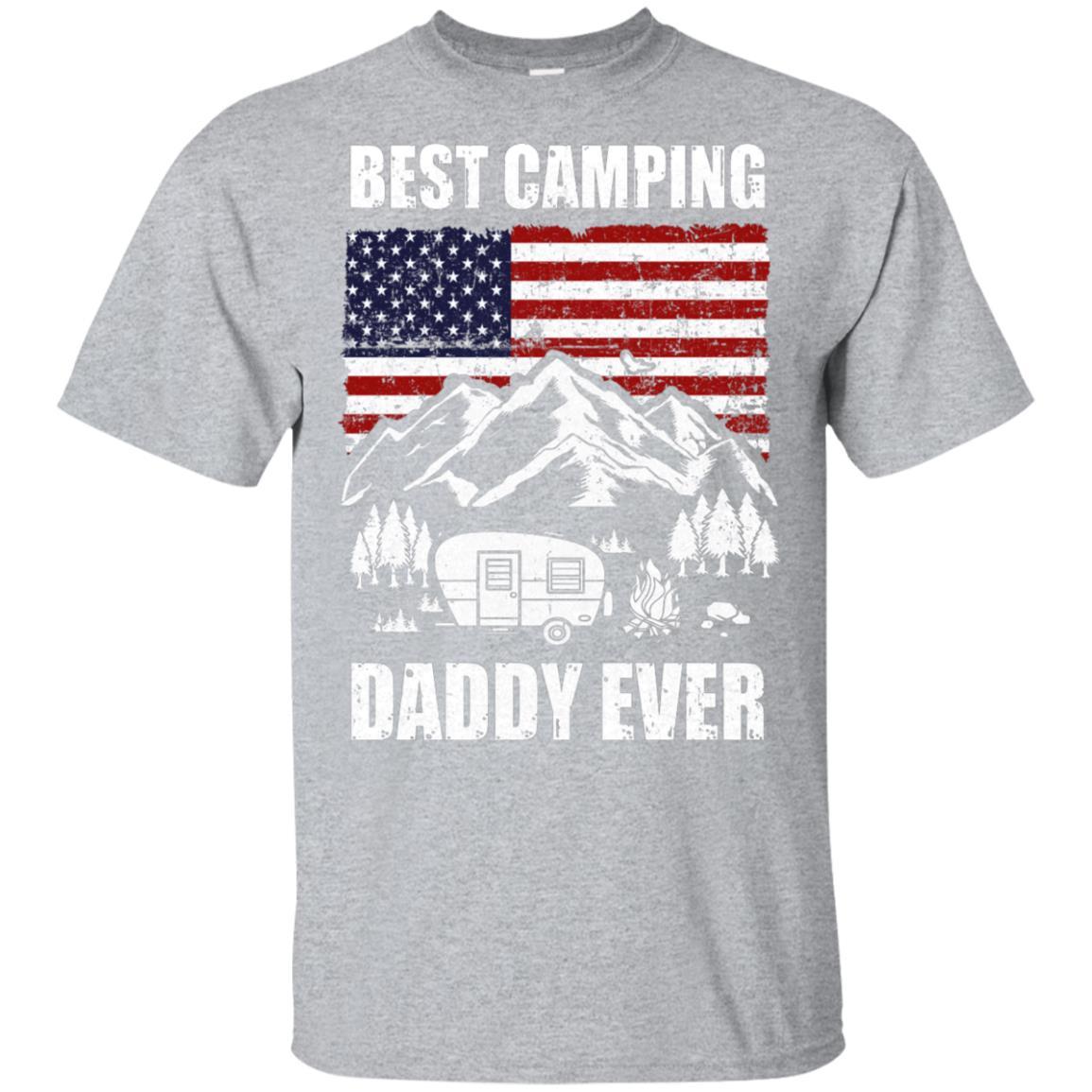 Best Camping Daddy Ever Usa Flag Father's Day Gift-T-Shirt & Hoodie-Classic T-Shirt-Sport Grey