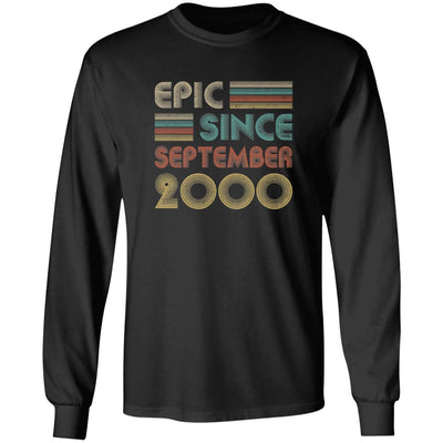 Epic Since September 2000 Vintage 21th Birthday Gifts-T-Shirt & Hoodie-Long Sleeve T-Shirt-Black