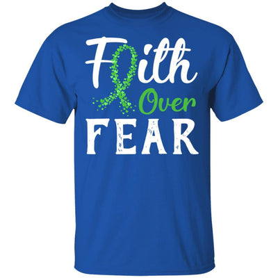 Kidney Disease Liver Cancer Awareness Green Faith Over Fear-T-Shirt & Hoodie-Classic T-Shirt-Royal