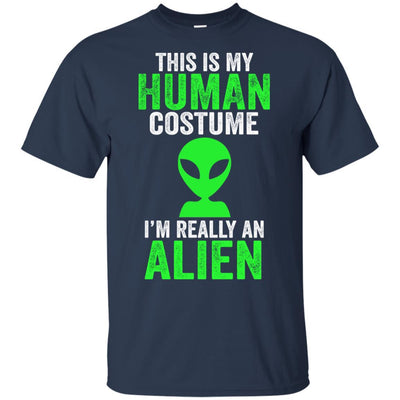 This Is My Human Costume Im Really An Alien Halloween-T-Shirt & Hoodie-Classic T-Shirt-Navy
