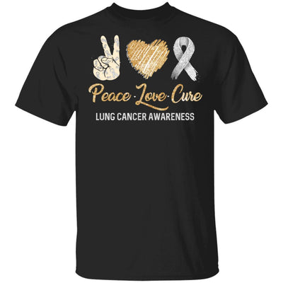 Peace Love Cure Lung Cancer Awareness-T-Shirt & Hoodie-Classic T-Shirt-Black