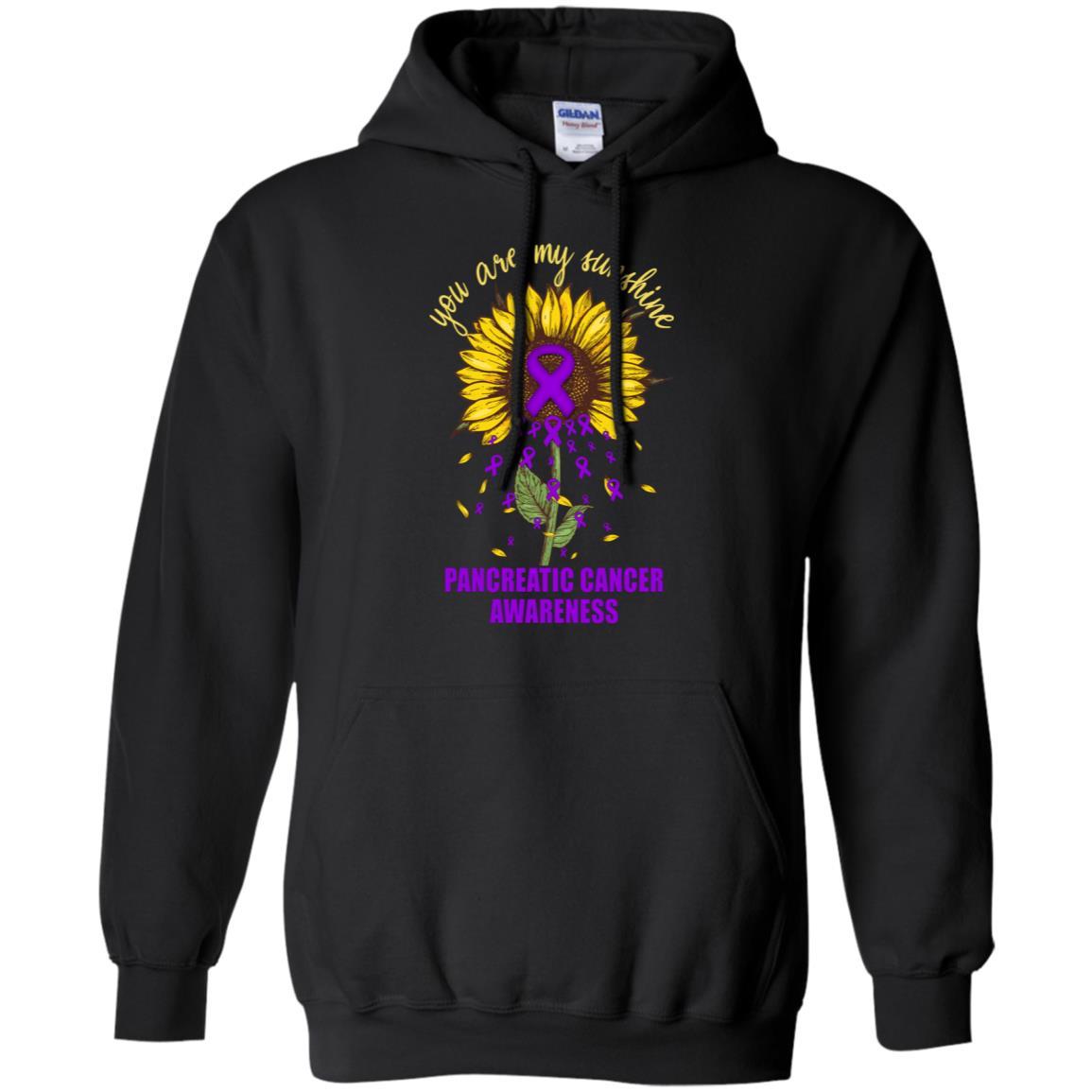 You Are My Sunshine Pancreatic Cancer Awareness-T-Shirt & Hoodie-Pullover Hoodie-Black