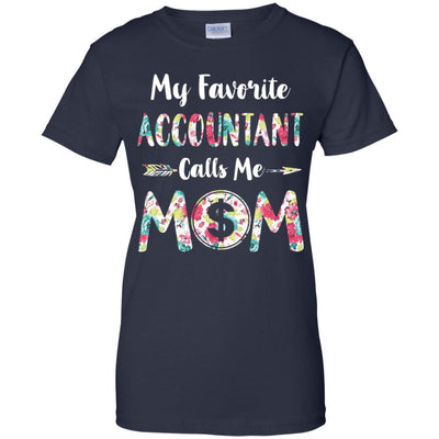 Floral My Favorite Accountant Calls Me Mom Mothers Day Gift-T-Shirt & Hoodie-Women's T-Shirt-Navy
