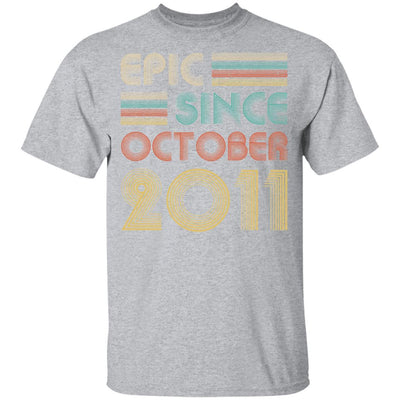 Epic Since October 2011 Vintage 10th Birthday Gifts Youth-Youth Shirt-Youth T-Shirt-Sport Grey