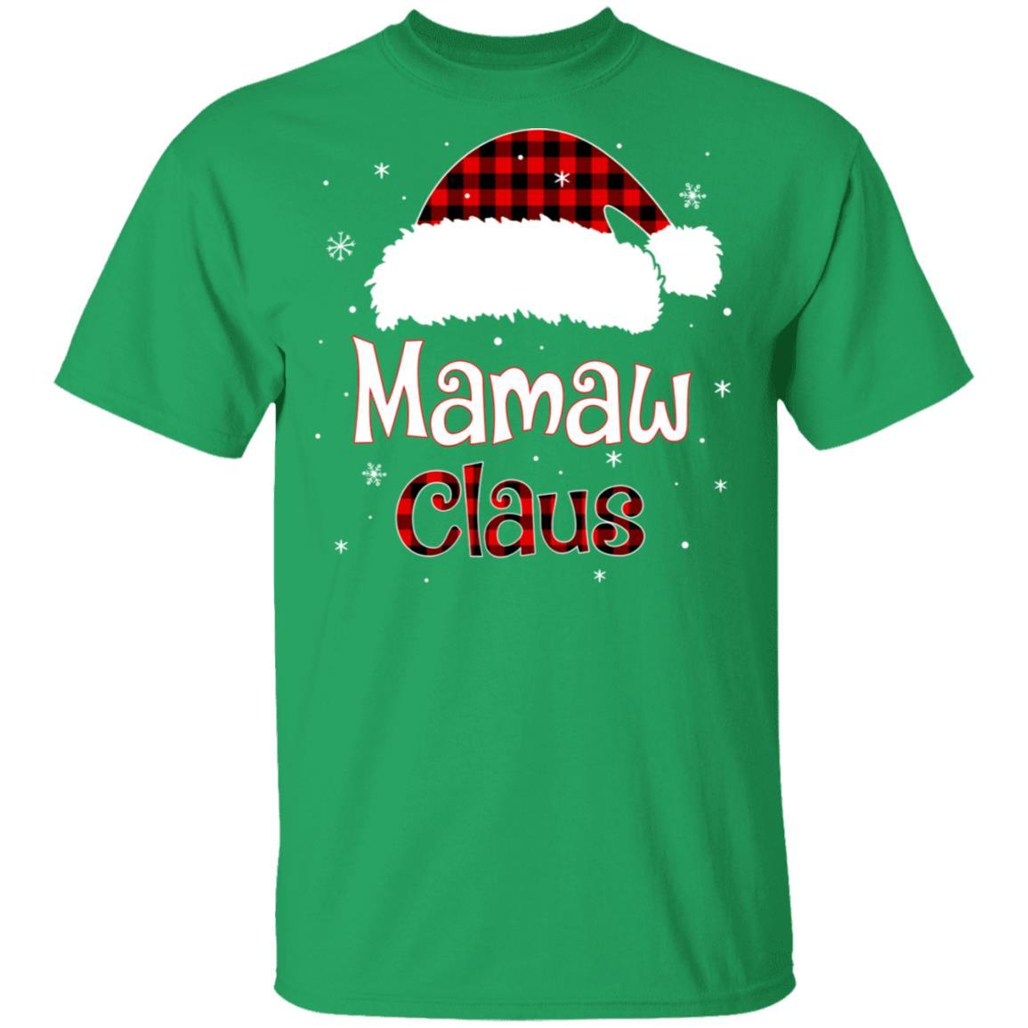 Santa Mamaw Claus Red Plaid Family Pajamas Christmas Gift-T-Shirt & Sweatshirt-Classic T-Shirt-Irish Green