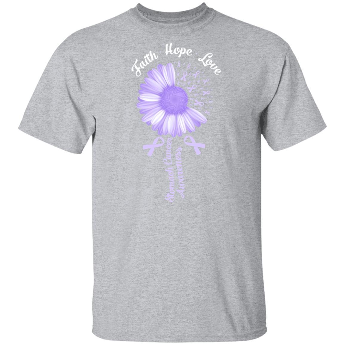 Faith Hope Love Periwinkle Stomach Cancer Awareness-T-Shirt & Hoodie-Classic T-Shirt-Sport Grey