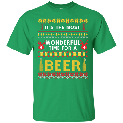 It's The Most Wonderful Time For A Beer Ugly Sweater-T-Shirt & Hoodie-Classic T-Shirt-Irish Green