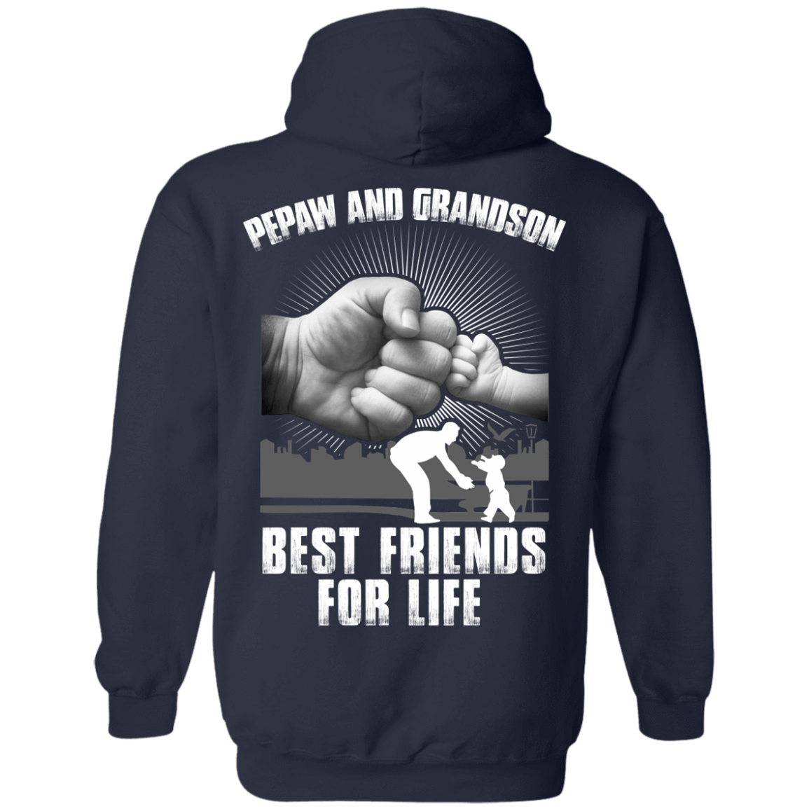 Pepaw And Grandson Best Friends For Life-T-Shirt & Hoodie-Pullover Hoodie-Navy