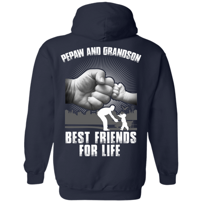 Pepaw And Grandson Best Friends For Life-T-Shirt & Hoodie-Pullover Hoodie-Navy