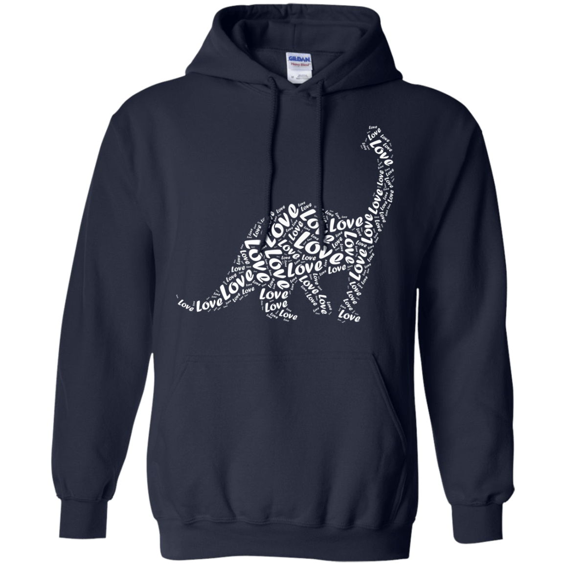 I Love Dinosaur-T-Shirt & Hoodie-Pullover Hoodie-Navy