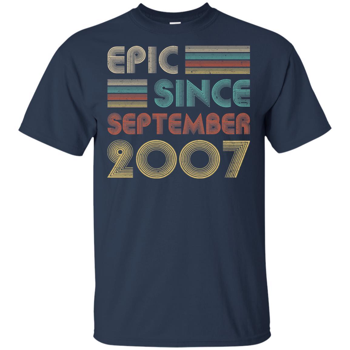 Epic Since September 2007 14th Birthday Gift 14 Yrs Old-T-Shirt & Hoodie-Classic T-Shirt-Navy