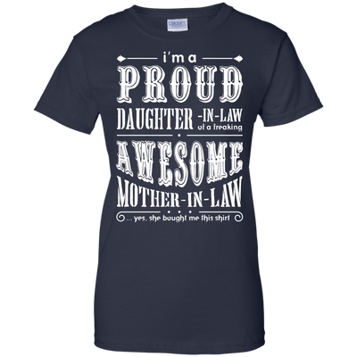 I'm A Proud Daughter In Law Of A Freaking Awesome Mother In Law-T-Shirt & Hoodie-Women's T-Shirt-Navy
