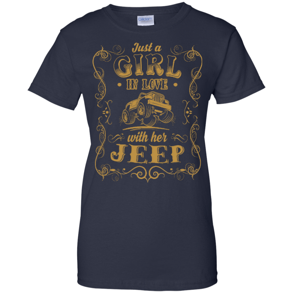 Just A Girl In Love With Her Jeep-T-Shirt & Hoodie-Women's T-Shirt-Navy
