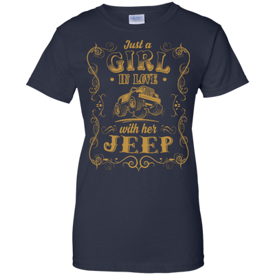 Just A Girl In Love With Her Jeep-T-Shirt & Hoodie-Women's T-Shirt-Navy