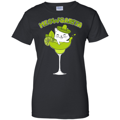 Meowgarita Margarita Cat Lover T Shirt-T-Shirt & Hoodie-Women's T-Shirt-Black