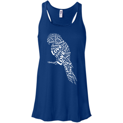 I Love Parrots-T-Shirt & Hoodie-Women's Flowy Racerback Tank-True Royal