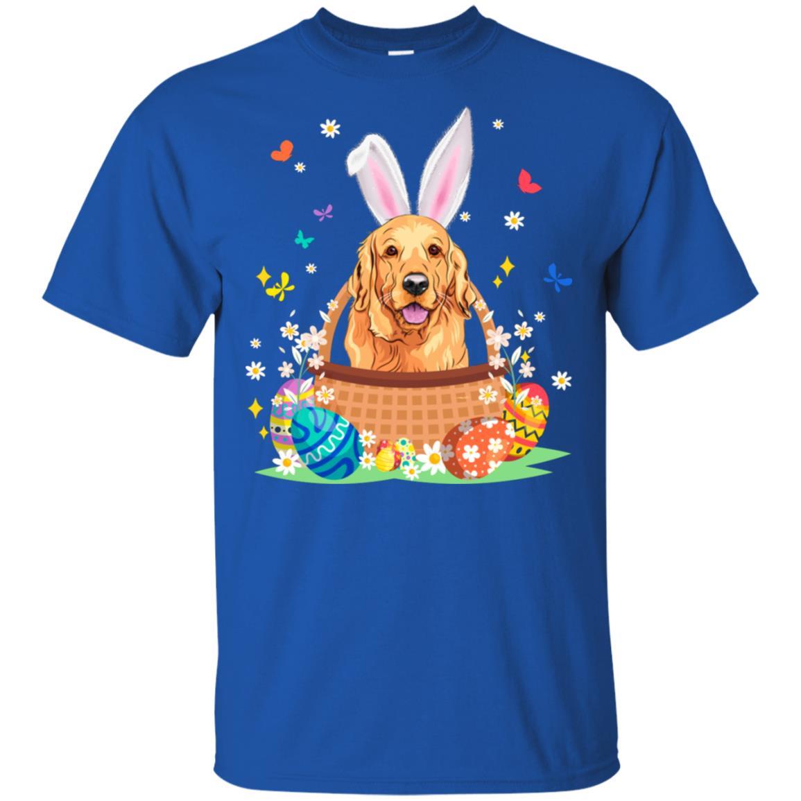 Golden Retriever Bunny Hat Rabbit Easter Eggs-T-Shirt & Hoodie-Classic T-Shirt-Royal