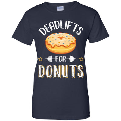 Deadlifts For Donuts Exercise Workout Motivation-T-Shirt & Tank Top-Women's T-Shirt-Navy