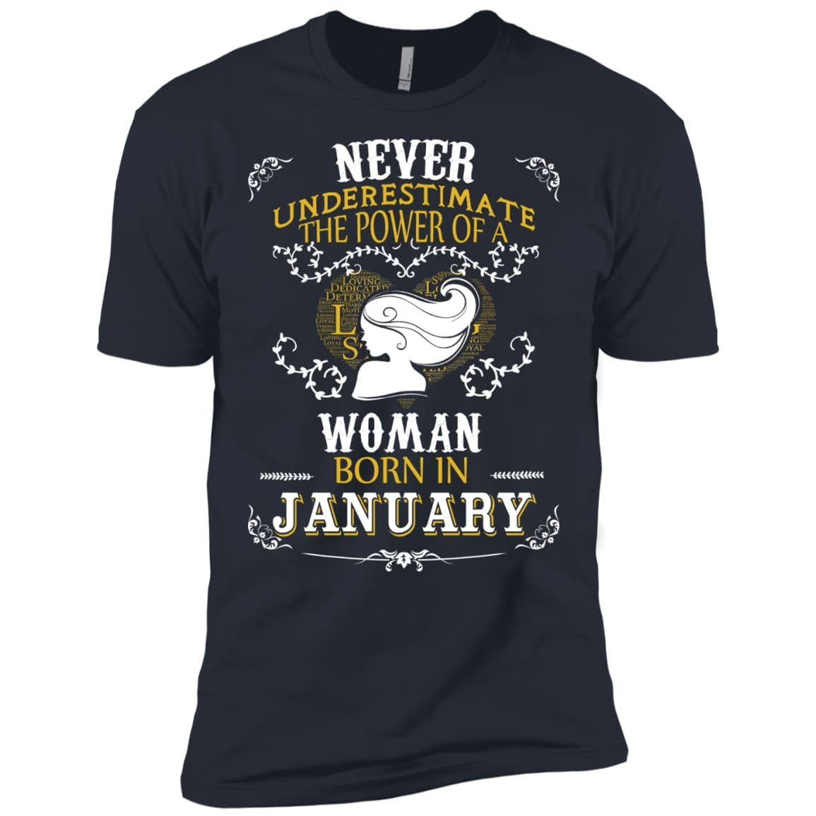 A Woman Born In JANUARY-T-Shirt & Hoodie-Premium T-Shirt-Indigo