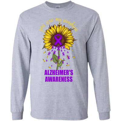 You Are My Sunshine Alzheimer's Awareness-T-Shirt & Hoodie-Long Sleeve T-Shirt-Sport Grey