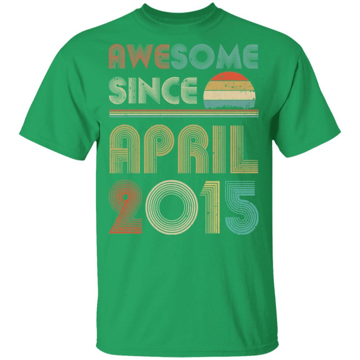 Awesome Since April 2015 Vintage 6th Birthday Gifts Youth-Youth Shirt-Youth T-Shirt-Irish Green