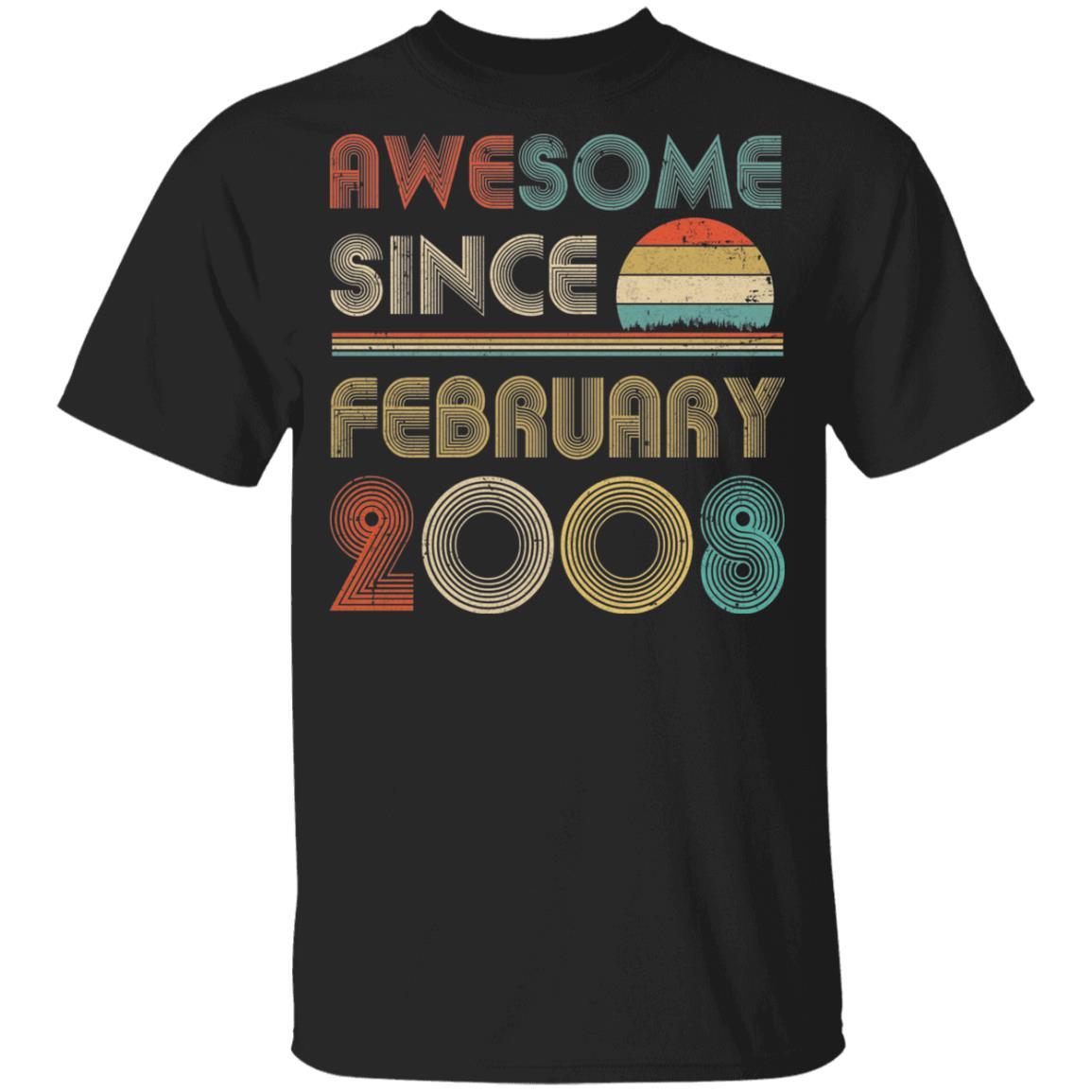 Awesome Since February 2008 Vintage 14th Birthday Gifts Youth