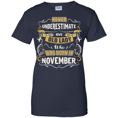 An Old Lady Who Was Born In November-T-Shirt & Hoodie-Women's T-Shirt-Navy