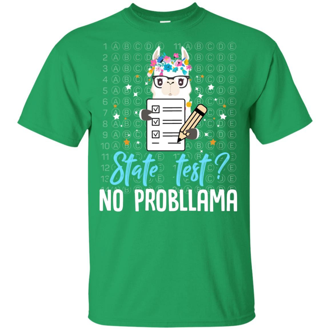 Llama Funny Motivational State Test Day For Students Youth-Youth Shirt-Youth T-Shirt-Irish Green