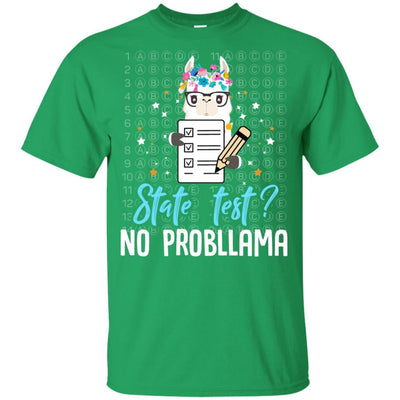 Llama Funny Motivational State Test Day For Students Youth-Youth Shirt-Youth T-Shirt-Irish Green