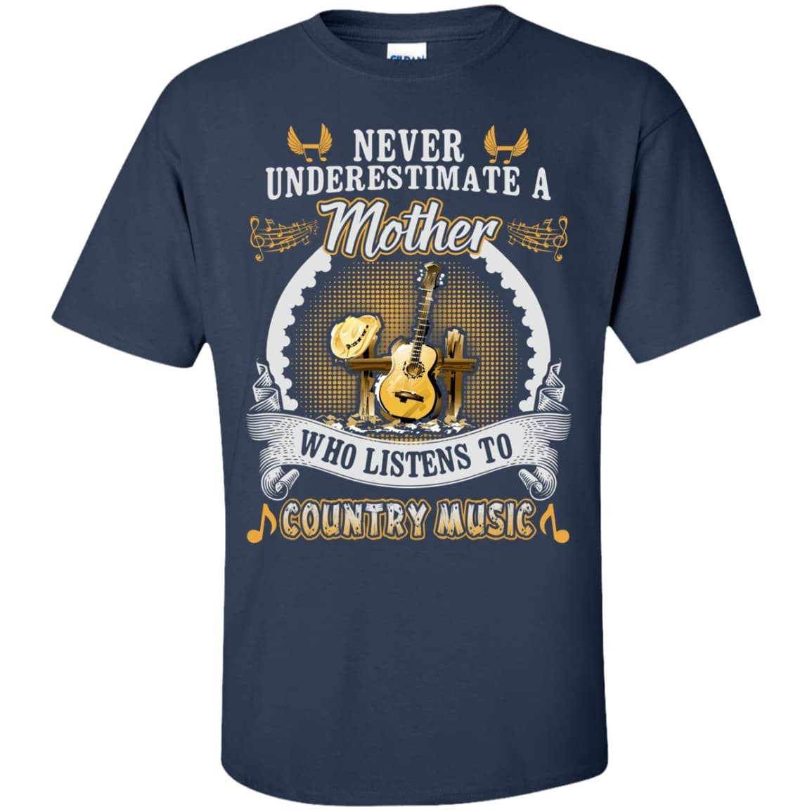 A Mother Listen To Country Music-T-Shirt & Hoodie-Classic T-Shirt-Navy