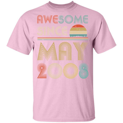 Awesome Since May 2008 Vintage 13th Birthday Gifts Youth-Youth Shirt-Youth T-Shirt-Light Pink