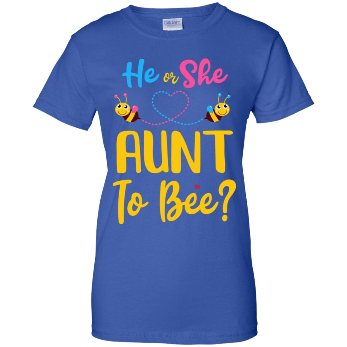 Gender Reveal Pink Or Blue What Will It Bee He Or She Aunt-T-Shirt & Hoodie-Women's T-Shirt-Royal