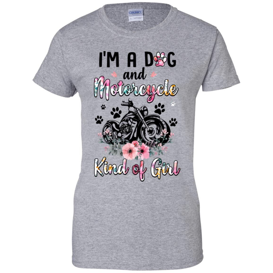 I'm A Dog And Motorcycle Kind Of Girl-T-Shirt & Tank Top-Women's T-Shirt-Sport Grey
