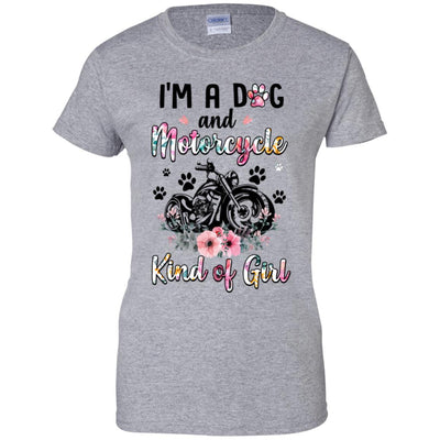 I'm A Dog And Motorcycle Kind Of Girl-T-Shirt & Tank Top-Women's T-Shirt-Sport Grey