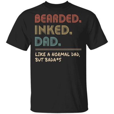 Bearded Inked Dad Funny For Daddy Papa Vintage-T-Shirt & Hoodie-Classic T-Shirt-Black