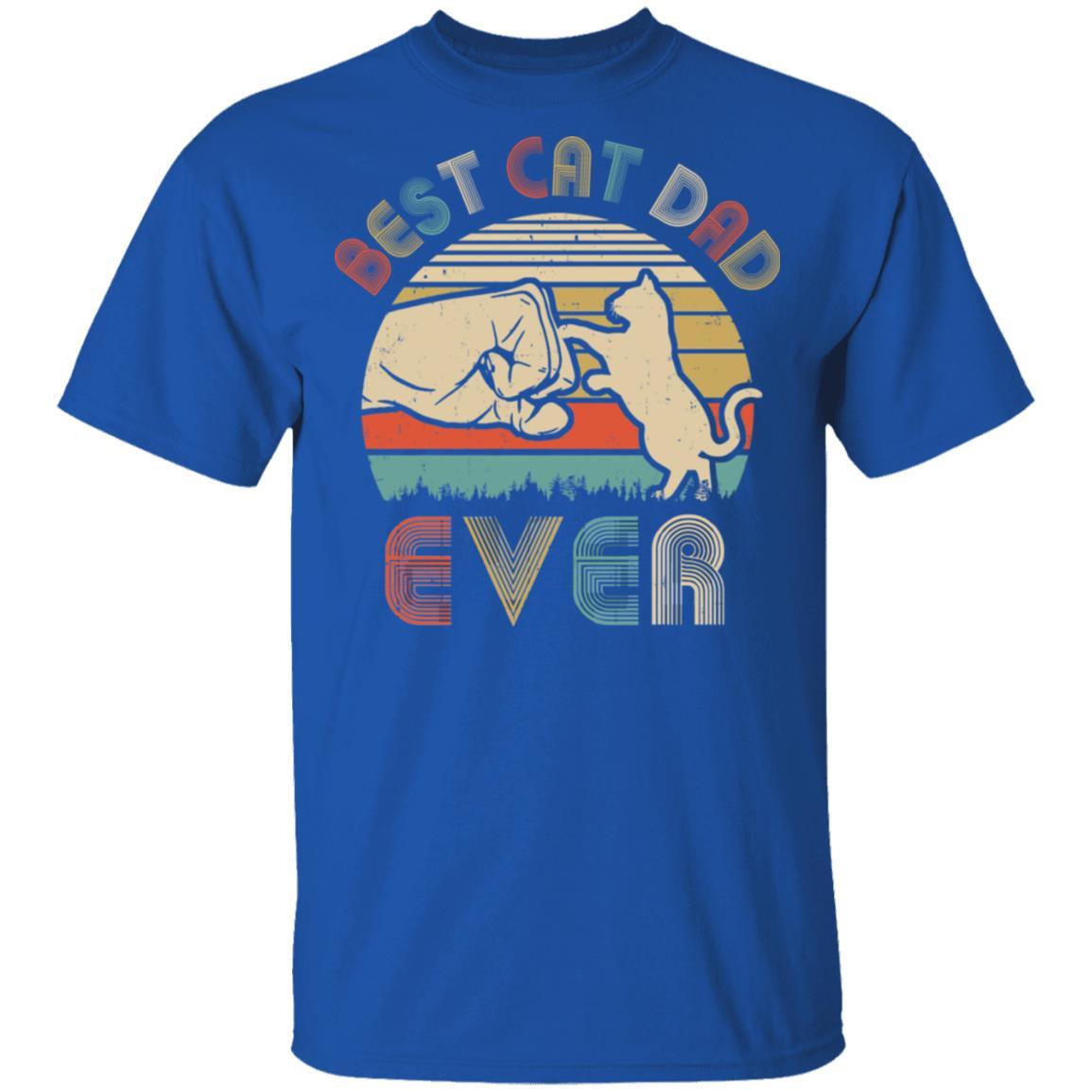 Vintage Best Cat Dad Ever Bump Fit Funny Dat Gifts-T-Shirt & Hoodie-Classic T-Shirt-Royal