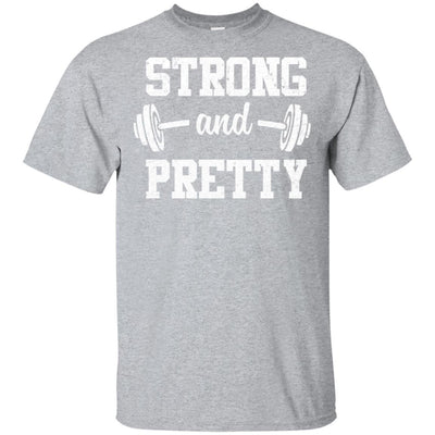 Strong And Pretty Funny Strongman Workout Gym Gift-T-Shirt & Tank Top-Classic T-Shirt-Sport Grey